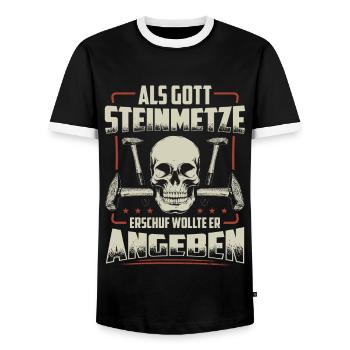 Steinmetz | Steinmetzmeister Geschenk Steinmetze - Männer Kontrast-T-Shirt - Schwarz/Weiß - Vorne - AI Model Female 172 light (172cm) & AI Model Male 178 light (178cm)