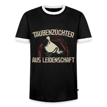 Taubenzüchter Tauben Geschenk | Taube Taubenzucht - Männer Kontrast-T-Shirt - Schwarz/Weiß - Vorne - AI Model Female 172 light (172cm) & AI Model Male 178 light (178cm)