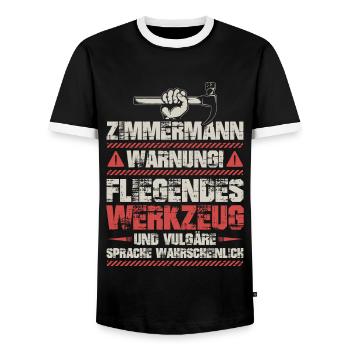 Zimmermann Zimmerer Handwerker Zimmerei Geschenk - Männer Kontrast-T-Shirt - Schwarz/Weiß - Vorne - AI Model Female 172 light (172cm) & AI Model Male 178 light (178cm)