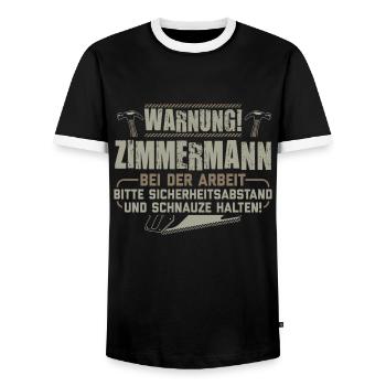 Zimmermann Zimmerer | Zimmermeister Geschenk - Männer Kontrast-T-Shirt - Schwarz/Weiß - Vorne - AI Model Female 172 light (172cm) & AI Model Male 178 light (178cm)