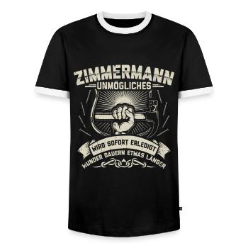 Zimmermann Zimmerer | Zimmermeister Geschenk - Männer Kontrast-T-Shirt - Schwarz/Weiß - Vorne - AI Model Female 172 light (172cm) & AI Model Male 178 light (178cm)