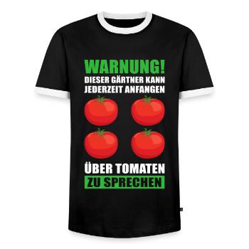 Tomaten Gartenarbeit Garten Hobbygärtner Geschenk - Männer Kontrast-T-Shirt - Schwarz/Weiß - Vorne - AI Model Female 172 light (172cm) & AI Model Male 178 light (178cm)