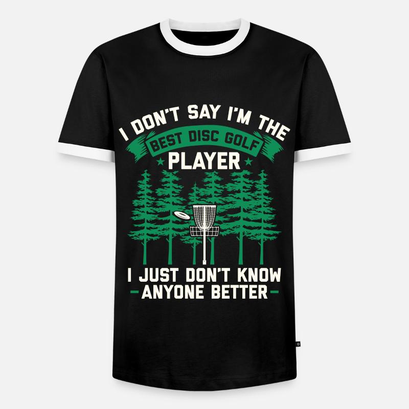 Disc Golf Discgolf | Discgolfspieler Geschenk - Männer Kontrast-T-Shirt - Schwarz/Weiß