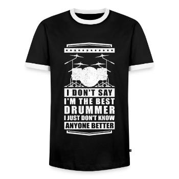 Percussionniste | Le cadeau de Drummer - T-shirt contrasté Homme - noir/blanc - Devant - AI Model Female 172 light (172cm) & AI Model Male 178 light (178cm)