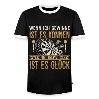 Dart Darts | Darten Darter Dartscheibe Geschenk - Männer Kontrast-T-Shirt - Schwarz/Weiß - Vorne - AI Model Female 172 light (172cm) & AI Model Male 178 light (178cm)