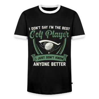 Golf golf cadeau - T-shirt contrasté Homme - noir/blanc - Devant - AI Model Female 172 light (172cm) & AI Model Male 178 light (178cm)