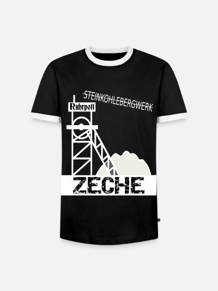 Ruhrpott Zeche - Männer Kontrast-T-Shirt - Schwarz/Weiß