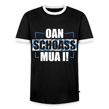 Bayern Bayrischer Dialekt Bayrisch Geschenk - Männer Kontrast-T-Shirt - Schwarz/Weiß - Vorne - AI Model Female 172 light (172cm) & AI Model Male 178 light (178cm)