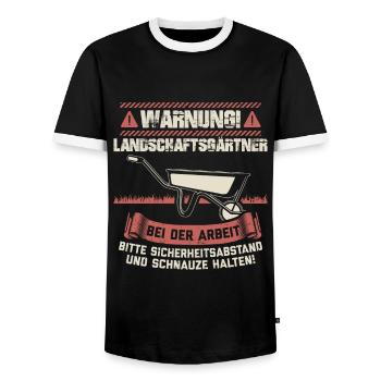 Landschaftsgärtner Gärtner Gartenbau Geschenk - Männer Kontrast-T-Shirt - Schwarz/Weiß - Vorne - AI Model Female 172 light (172cm) & AI Model Male 178 light (178cm)