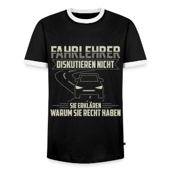 Fahrlehrer Fahrschule Fahrschullehrer Geschenk - Männer Kontrast-T-Shirt - Schwarz/Weiß - Vorne - AI Model Female 172 light (172cm) & AI Model Male 178 light (178cm)