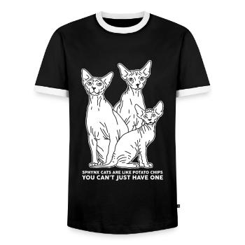 Sphynx chat Sphinx | Cadeau de propriétaire de chat - T-shirt contrasté Homme - noir/blanc - Devant - AI Model Female 172 light (172cm) & AI Model Male 178 light (178cm)