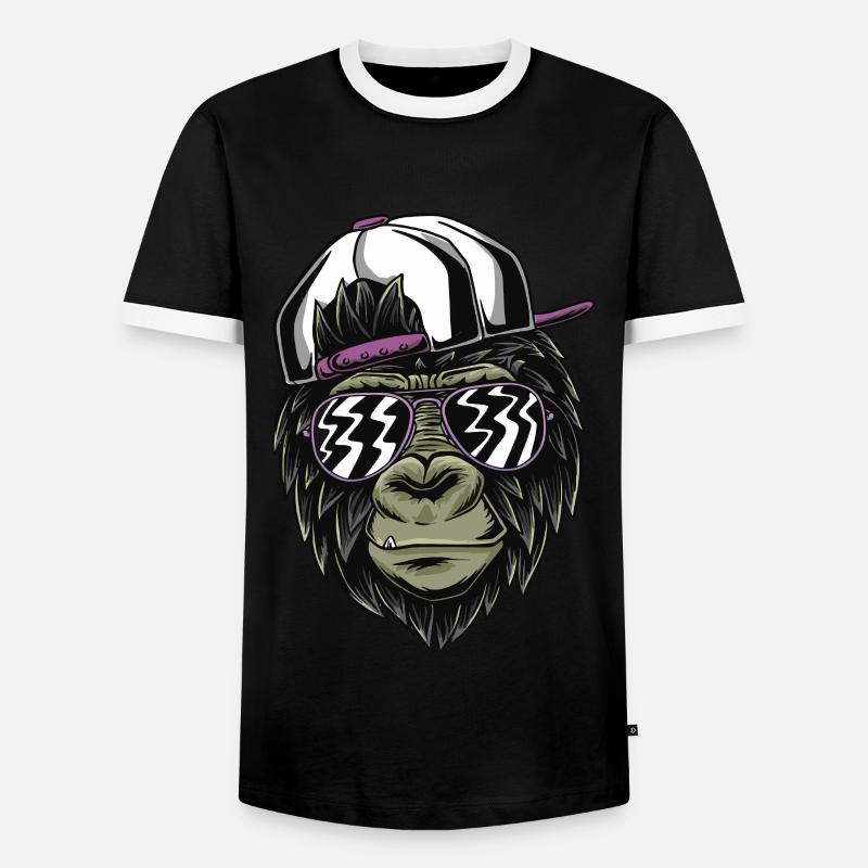 Monkey cool - Männer Kontrast-T-Shirt - Schwarz/Weiß