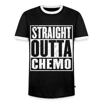 Chimiothérapie directe des survivants du cancer de la chimiothérapie - T-shirt contrasté Homme - noir/blanc - Devant - AI Model Female 172 light (172cm) & AI Model Male 178 light (178cm)