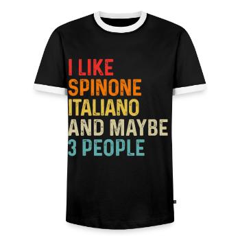 I Like Spinone Italiano And Maybe 3 People Dog - Men's Ringer Shirt - black/white - Front - AI Model Female 172 light (172cm) & AI Model Male 178 light (178cm)