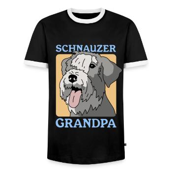 Schnauzer Grandpa Propriétaire De Chien Propriétaire Cadeau - T-shirt contrasté Homme - noir/blanc - Devant - AI Model Female 172 light (172cm) & AI Model Male 178 light (178cm)