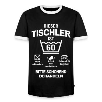 Tischler 60. Geburtstag Lustig 60 Jahre - Männer Kontrast-T-Shirt - Schwarz/Weiß - Vorne - AI Model Female 172 light (172cm) & AI Model Male 178 light (178cm)