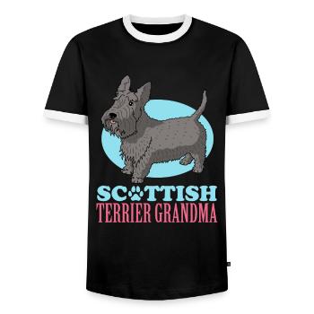 Scottish Terrier Grandma Dog Owner Cadeau - T-shirt contrasté Homme - noir/blanc - Devant - AI Model Female 172 light (172cm) & AI Model Male 178 light (178cm)