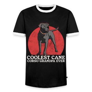 Cane Corso Grand-père Chien Propriétaire de chien Cadeau - T-shirt contrasté Homme - noir/blanc - Devant - AI Model Female 172 light (172cm) & AI Model Male 178 light (178cm)