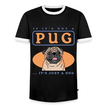 Pug Dog Dog Lover Dog Owner Gift - Men's Ringer Shirt - black/white - Front - AI Model Female 172 light (172cm) & AI Model Male 178 light (178cm)