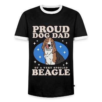 Beagle Papa Dog Lover Dog Owner Cadeau - T-shirt contrasté Homme - noir/blanc - Devant - AI Model Female 172 light (172cm) & AI Model Male 178 light (178cm)