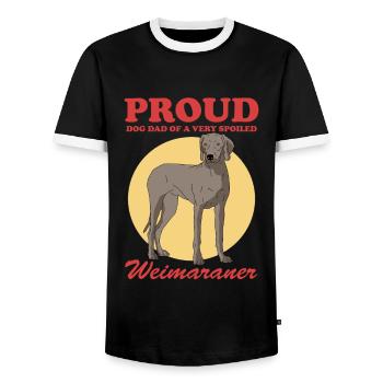 Weimaraner Dad Hunde Hundebesitzer Geschenk - Männer Kontrast-T-Shirt - Schwarz/Weiß - Vorne - AI Model Female 172 light (172cm) & AI Model Male 178 light (178cm)