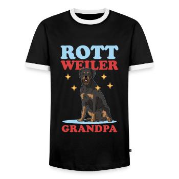 Rottweiler Grand-père Propriétaire de chien Dog Gift - T-shirt contrasté Homme - noir/blanc - Devant - AI Model Female 172 light (172cm) & AI Model Male 178 light (178cm)