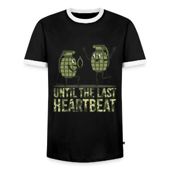 Bague de mariage grenat Wedding Ring Fuse Application - T-shirt contrasté Homme - noir/blanc - Devant - AI Model Female 172 light (172cm) & AI Model Male 178 light (178cm)