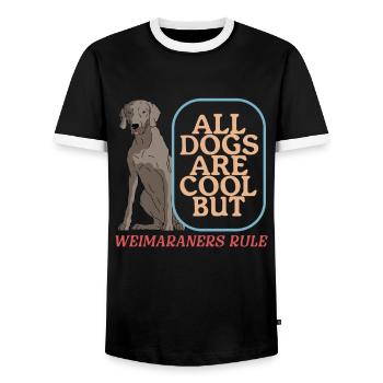 Weimaraner Hunde | Hundebesitzer Geschenk - Männer Kontrast-T-Shirt - Schwarz/Weiß - Vorne - AI Model Female 172 light (172cm) & AI Model Male 178 light (178cm)