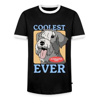 Schnauzer Dad | Dog Owner Owner Gift - Men's Ringer Shirt - black/white - Front - AI Model Female 172 light (172cm) & AI Model Male 178 light (178cm)