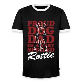 Rottweiler Dad | Rottie Hunde Hundehalter Geschenk - Männer Kontrast-T-Shirt - Schwarz/Weiß - Vorne - AI Model Female 172 light (172cm) & AI Model Male 178 light (178cm)