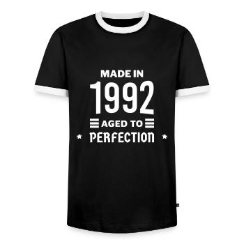 Made in aged to perfection 1992 - T-shirt contrasté Homme - noir/blanc - Devant - AI Model Female 172 light (172cm) & AI Model Male 178 light (178cm)