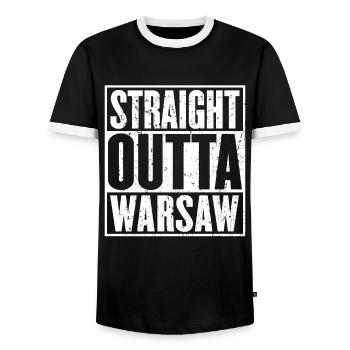 Straight Outta Varsovie Vintage - T-shirt contrasté Homme - noir/blanc - Devant - AI Model Female 172 light (172cm) & AI Model Male 178 light (178cm)