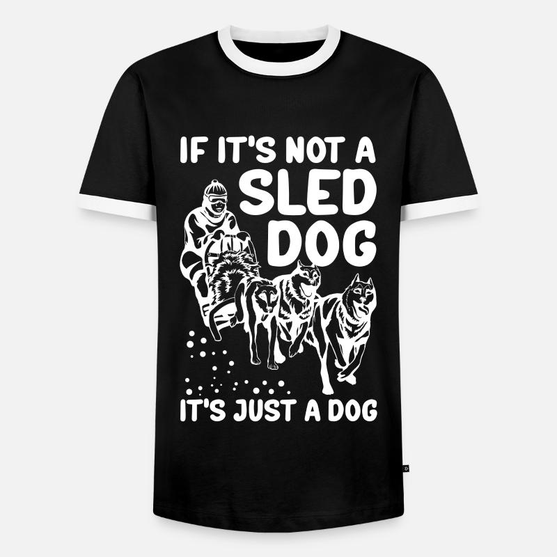Mushing Schlittenhunde Hundeschlitten Geschenk - Männer Kontrast-T-Shirt - Schwarz/Weiß