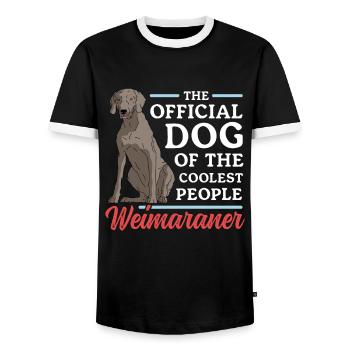 Weimaraner dogs | Dog Owner Gift - Men's Ringer Shirt - black/white - Front - AI Model Female 172 light (172cm) & AI Model Male 178 light (178cm)