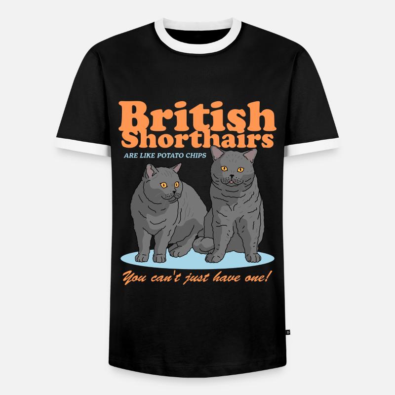 Britisch Kurzhaar Katzen Geschenk - Männer Kontrast-T-Shirt - Schwarz/Weiß