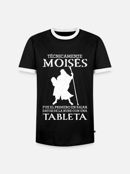 Moises First Daten-Cloud-Tablet hochladen - Männer Kontrast-T-Shirt - Schwarz/Weiß