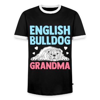 Deutsch Bulldog Grandma Dog Owner Cadeau - T-shirt contrasté Homme - noir/blanc - Devant - AI Model Female 172 light (172cm) & AI Model Male 178 light (178cm)