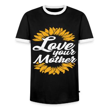 Love Your Mother Mother Love Quotes - Men's Ringer Shirt - black/white - Front - AI Model Female 172 light (172cm) & AI Model Male 178 light (178cm)