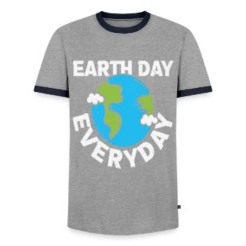 Earth Day Alltag Planet Erde Zitate - Männer Kontrast-T-Shirt - Grau/Navy  - Vorne - AI Model Female 172 light (172cm) & AI Model Male 178 light (178cm)