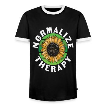 Keep Moving Forward New Retro - Men's Ringer Shirt - black/white - Front - AI Model Female 172 light (172cm) & AI Model Male 178 light (178cm)