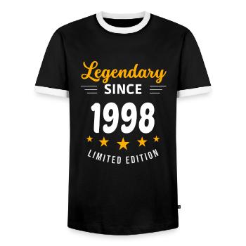 Légendaire depuis 1998 - T-shirt contrasté Homme - noir/blanc - Devant - AI Model Female 172 light (172cm) & AI Model Male 178 light (178cm)
