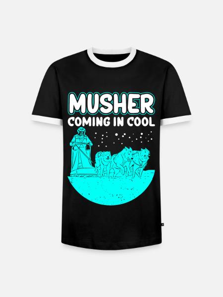 Mushing Schlittenhunde Hundeschlitten Geschenk - Männer Kontrast-T-Shirt - Schwarz/Weiß