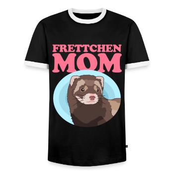 Frettchen Mom Frettchen Ferret Besitzer Geschenk - Männer Kontrast-T-Shirt - Schwarz/Weiß - Vorne - AI Model Female 172 light (172cm) & AI Model Male 178 light (178cm)