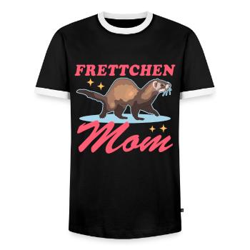 Frettchen Mom Ferret Frettchen Besitzer Geschenk - Männer Kontrast-T-Shirt - Schwarz/Weiß - Vorne - AI Model Female 172 light (172cm) & AI Model Male 178 light (178cm)