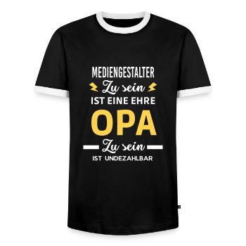 Zu sein eine ehre OPA undezahlbar Mediengestalter - Männer Kontrast-T-Shirt - Schwarz/Weiß - Vorne - AI Model Female 172 light (172cm) & AI Model Male 178 light (178cm)