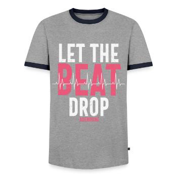 Laissez tomber le rythme Citations d’adénosine - T-shirt contrasté Homme - gris/marine  - Devant - AI Model Female 172 light (172cm) & AI Model Male 178 light (178cm)