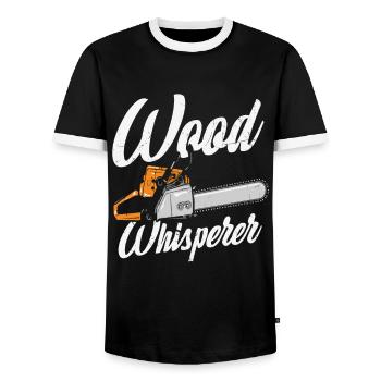 Citations de Wood Whisperer - T-shirt contrasté Homme - noir/blanc - Devant - AI Model Female 172 light (172cm) & AI Model Male 178 light (178cm)
