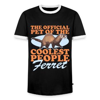 | propriétaire de furet Cadeau De furet d’amoureux - T-shirt contrasté Homme - noir/blanc - Devant - AI Model Female 172 light (172cm) & AI Model Male 178 light (178cm)