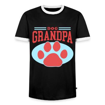 Chiens Grand-père Propriétaire de chien Propriétaire de chien Cadeau - T-shirt contrasté Homme - noir/blanc - Devant - AI Model Female 172 light (172cm) & AI Model Male 178 light (178cm)