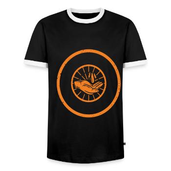 Save Water Water Saving Quotes - Men's Ringer Shirt - black/white - Front - AI Model Female 172 light (172cm) & AI Model Male 178 light (178cm)